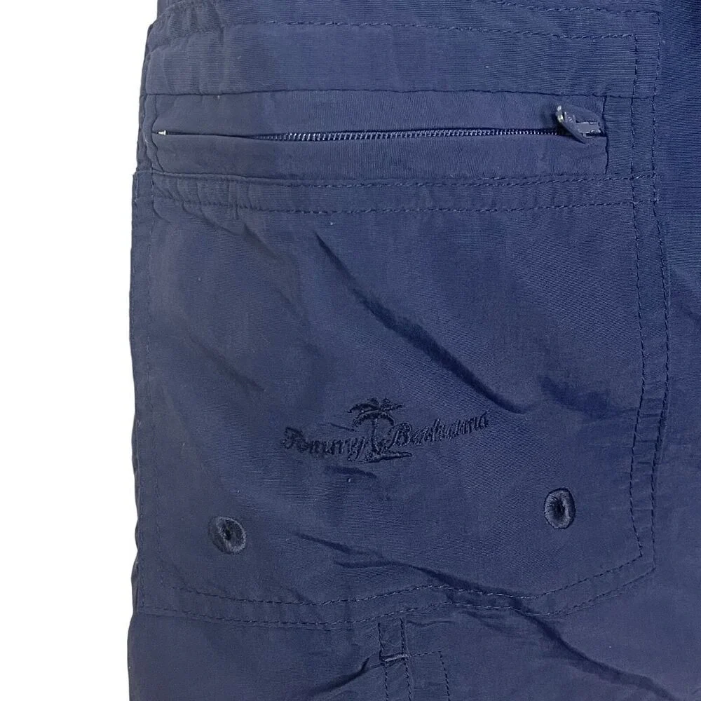 Tommy Bahama Mens Navy Blue Nylon‎ Swim Trunks Board Shorts Mesh Lined Size S